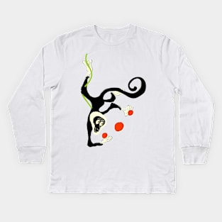 Vintage Juggling Monkey Kids Long Sleeve T-Shirt